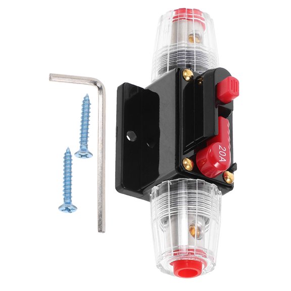 WRITWAA Audio Inline Fuse Breaker Black Plastic Manual Reset High Current Capacity for Automotive 1 Set