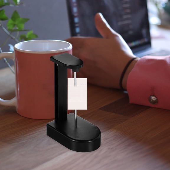 WRITWAA Black Metal Base Receipt Bill Holder Spike for Desk Organizer Suitable for Office Restaurant Kitchen Use