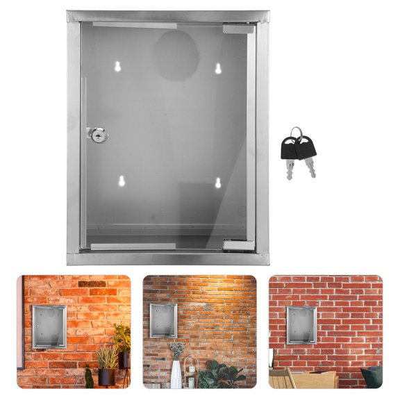 WRITWAA Metal Suggestion Box with Lock for Feedback and Donation Storage in Workplace