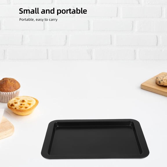 WRITWAA Black Steel Toaster Oven Tray with Nonstick Finish for Baking
