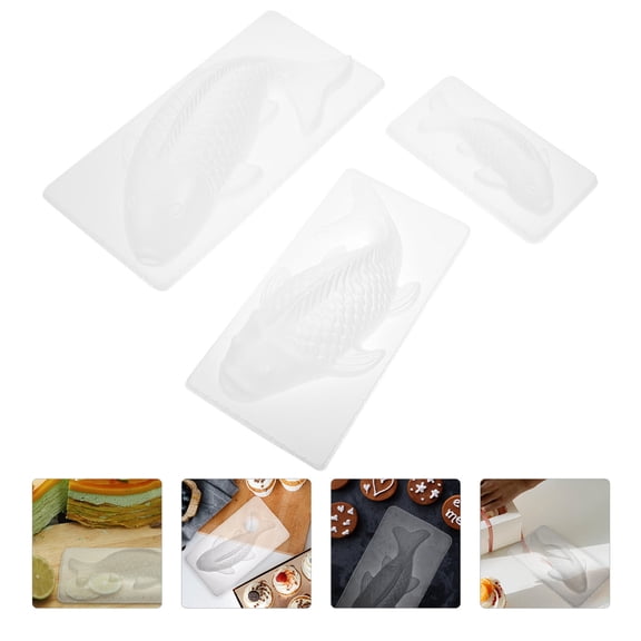 WRITWAA 3-Piece Fish-Shaped Non-Stick Baking Molds Set, Heat Conductive PP Bakeware for Home Baking Enthusiasts