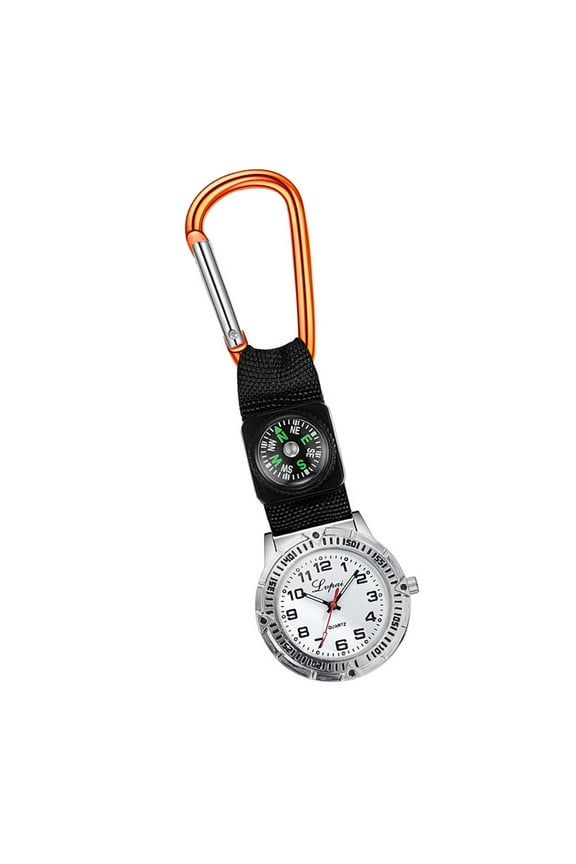 Mountaineering Watch with Compass and Carabiner Design for Nurses or Doctors in Alloy Glass 3.5 inch