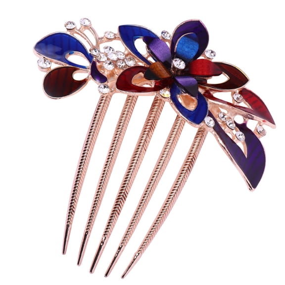 WRITWAA Flower Bride Hair Comb Multi Color Wedding Headdress with Chic Elegant Design for Special Occasions