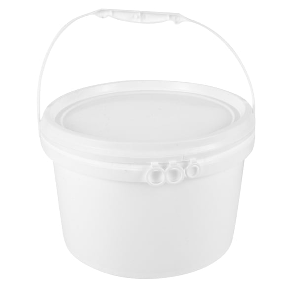 WRITWAA 5L White Plastic Bucket with Lid and Ergonomic Handle