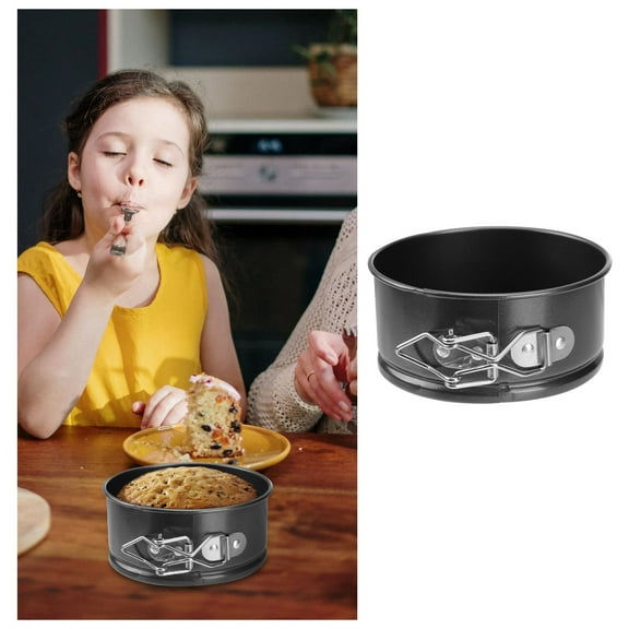 WRITWAA Non-Stick Black Stainless Steel Springform Cake Pan with Removable Base Leakproof and Lightweight