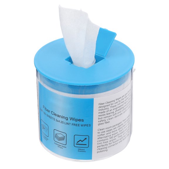 WRITWAA Optical Fiber Wipe Cloths White Portable Boxed Lintfree for Signal Transmission