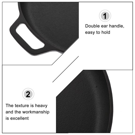 WRITWAA Household Black Non Stick Pan for Pizza Pancakes with Uniform Heat Treatment