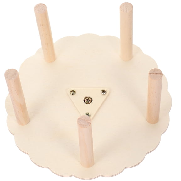 WRITWAA Parrot Perch Toy Ferris Wheel Design Wooden Light Yellow for Indoor Set