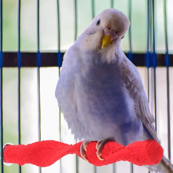 WRITWAA Red Wooden Bird Perch for Cage Use with Beak Grinding Feature