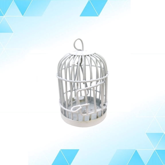 WRITWAA Bird Cage Ornament Simulated Mini Furniture Zinc Alloy Decorative 1Set for Doll House Accessories