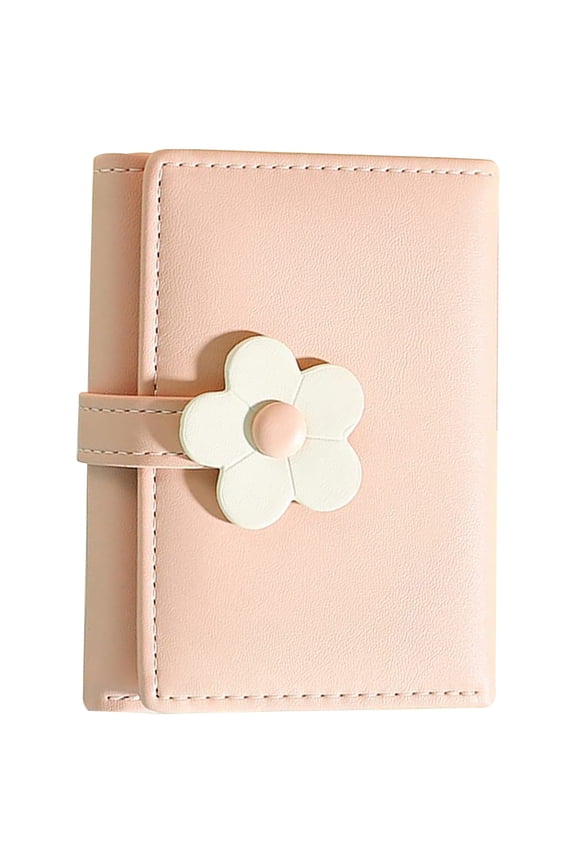 Pink Student Purse with Coin Storage Compact Wallet Nylon Thread 1Pcs