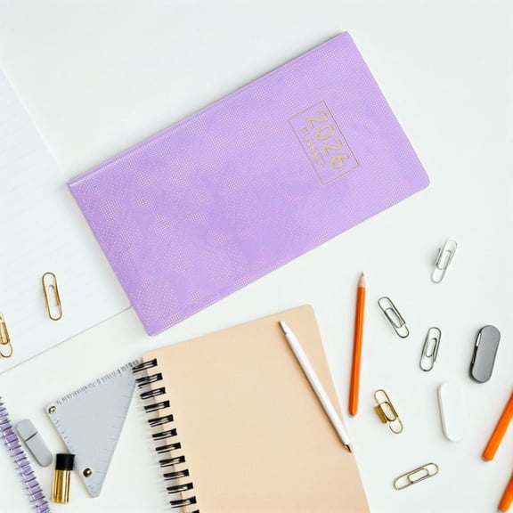 WRITWAA 2026 Compact Daily Planner with Sturdy Faux PU Cover for Office Use