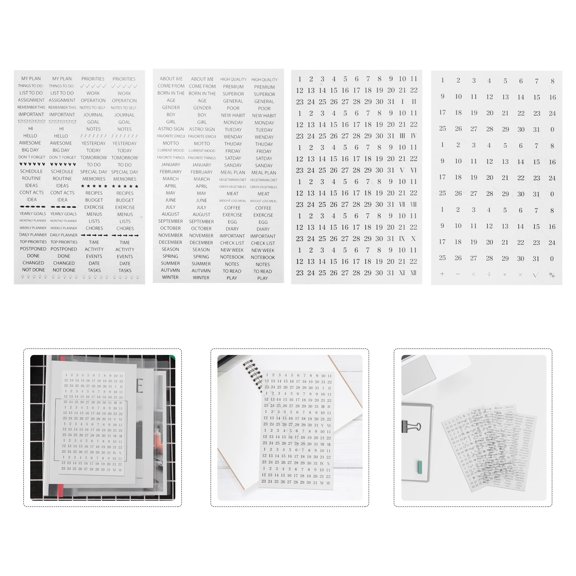 WRITWAA 4 Sheets Daily Planner Stickers with PVC Backing for Personalization, Organization, and Scheduling