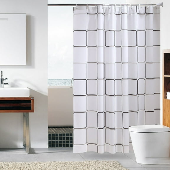 WRITWAA Plastic Shower Curtains for Bathroom PEVA White Waterproof 1Set with Dampproof Feature