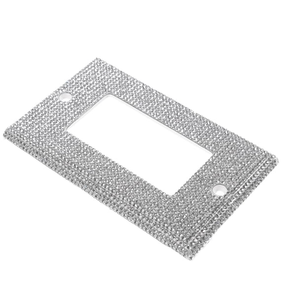 WRITWAA Plated Silver Rhinestone Light Cover Decorative Wall Plate Outlet Cover for Room and Office