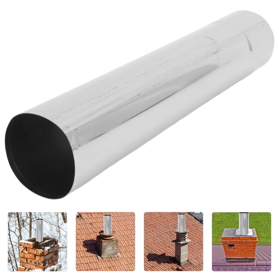 WRITWAA Plated Silver Stainless Steel Flue Pipe for Wood Stove Vent and Camping Stove Exhaust