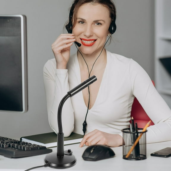 WRITWAA Portable USB Microphone with Holder for Computer Gaming and Streaming