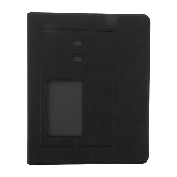 WRITWAA Portable Travel Mouse Pad with Phone and Pen Holder, Black PU Desk Mat for Laptop Use