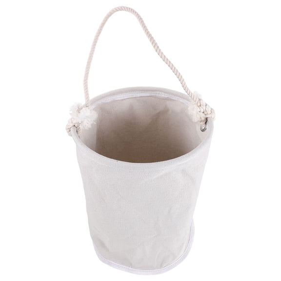 WRITWAA Portable White Canvas Tool Organizer Bucket Bag for Plumbers and Technicians