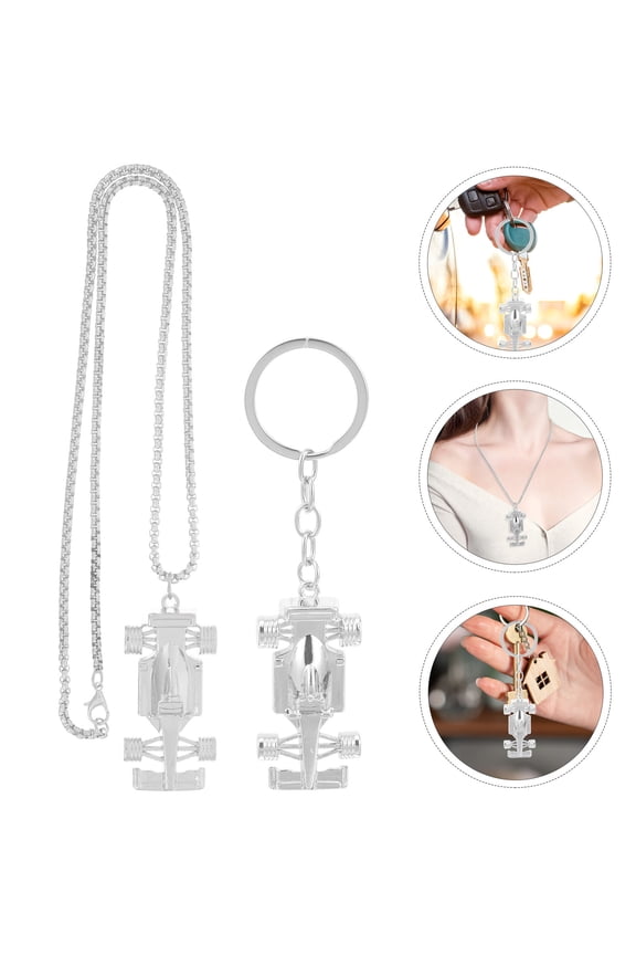 Racing Car Keychain Set Metal Decorative Key Ring for DIY Mini Pendant Size 2.5 x 1.5 inches