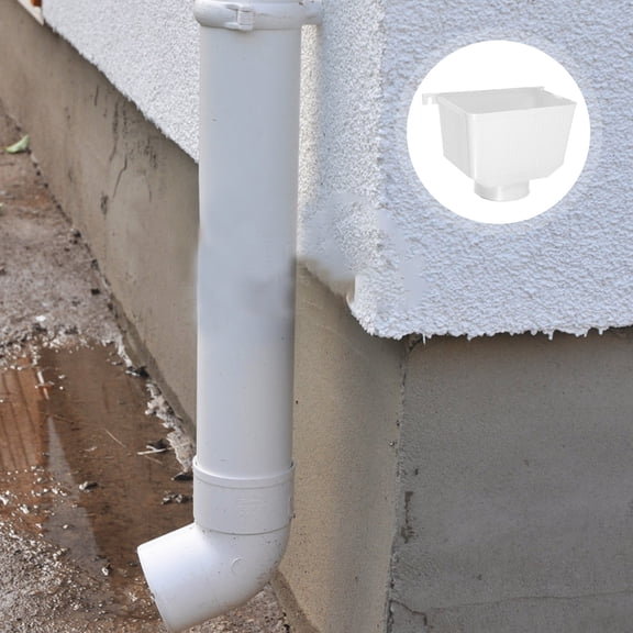 WRITWAA Rain Gutter Parts PVC Downspout Connector White for Tube Use