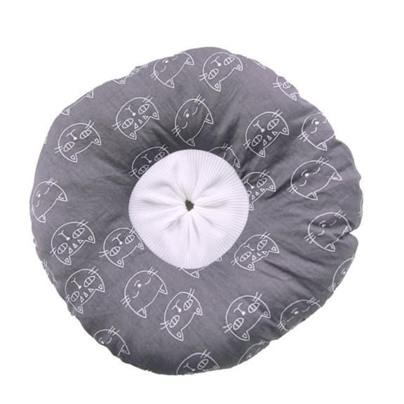 WRITWAA Grey Cloth Elizabethan Collar for Cats, Anti-Bite Recovery Collar, 1 Piece for Post-Surgery Care