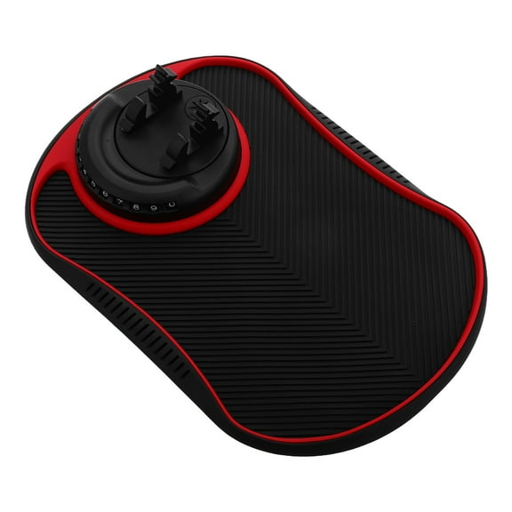WRITWAA Red PVC Car Dashboard Mat Anti Slip Phone Holder Organizer Durable Soft Material