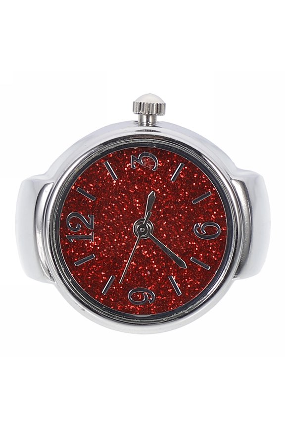 Red Zinc Alloy Numerals Finger Watch Stylish Decoration for Men's and Women's Perfect Festival 5.5 Size