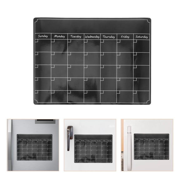 WRITWAA Black Magnetic Dry Erase Board for Refrigerator Schedule and Message Notes