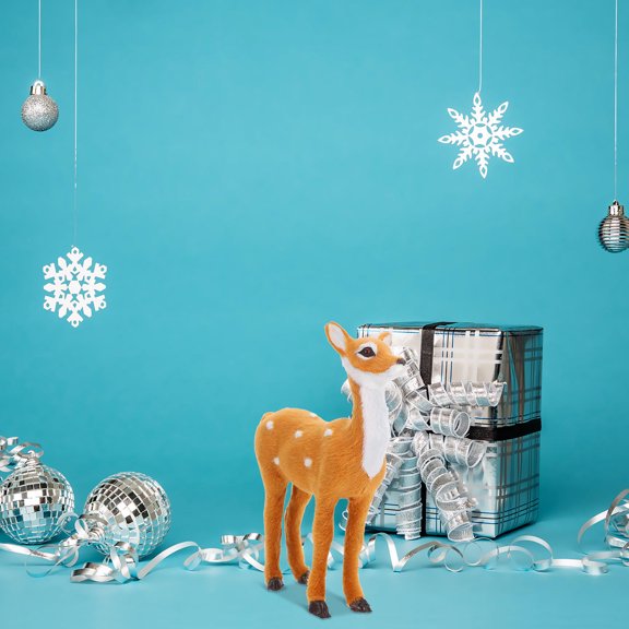 WRITWAA Plastic Elk Christmas Decoration Brown Figurine for Festive Table