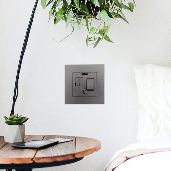 WRITWAA Replaceable Wall Mounted Fused Switch with Fuse Durable Pc Material for Home Use