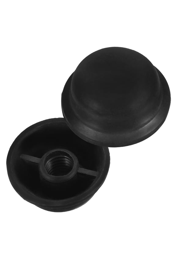 Umbrella Tip Caps Black 2Pcs 0.8In Round Dome Shape Plastic Umbrella Repair Accessories