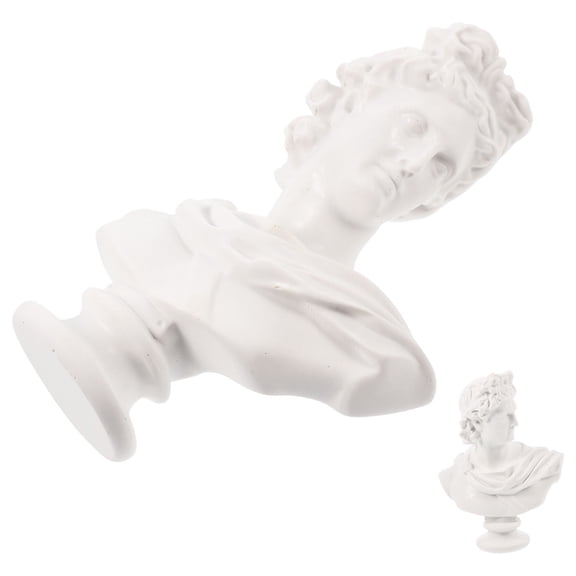 WRITWAA White Resin Bust Statue, Creative Home Decor Ornament, Modern Sculpture for Living Room, Office, Shelf Decoration