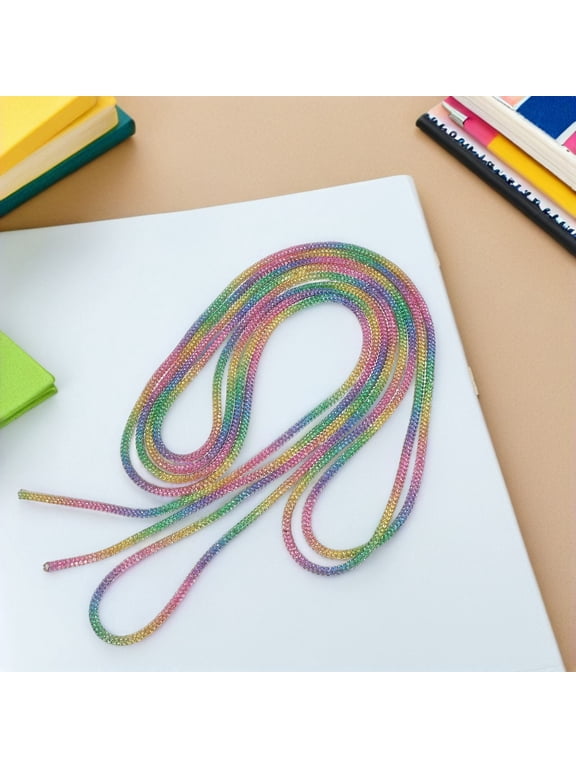 Rhinestone Glitter Multicolor Soft Tube Drawstring Cord for Hoodie Replacement 3 Meters