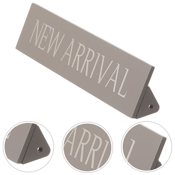 WRITWAA Store Display Metal New Arrival Sign with Easy Installation in Grey