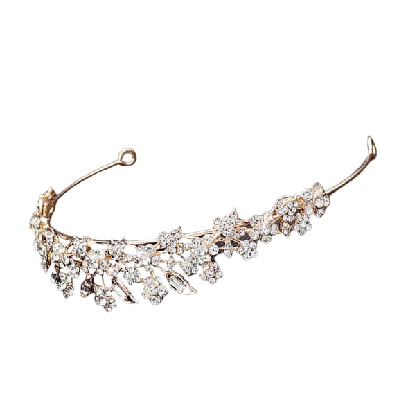 WRITWAA Rose Rhinestone Headband for Women, Bridal Hair Accessory with Alloy Frame and Elegant Design