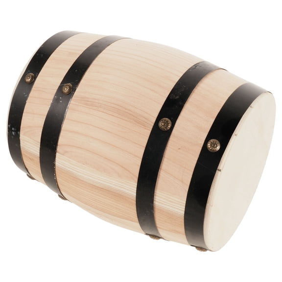 WRITWAA Rustic Outdoor Wooden Barrel Stool Vintage Wine Barrel End Table Beige