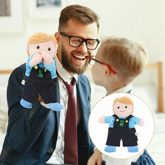 WRITWAA Family Boy Hand Puppet Toy for Kids Interactive Play and Storytelling, Soft Plush and PP Cotton Material