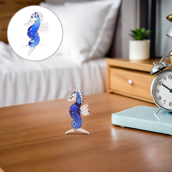 WRITWAA Seahorse Figurine Crystal Clear Realistic Marine Animal Sculpture Decorative Collectible Home Decor
