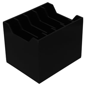 WRITWAA Black Acrylic Phone Organizer Box with Multiple Compartments for Desktop Cell Phone Storage and Office Accessories