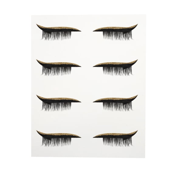 WRITWAA 4Pairs Eyelashes Eyeliner Stickers Black Self Adhesive Easy to Apply for Eye Enhancement