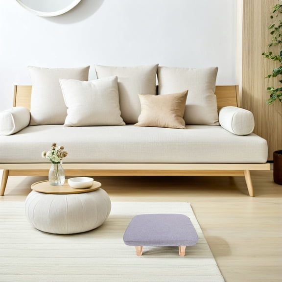 WRITWAA Grey Wood Step Stool for Home Use, Versatile Footrest Ottoman, and Stylish Small Step Ladder