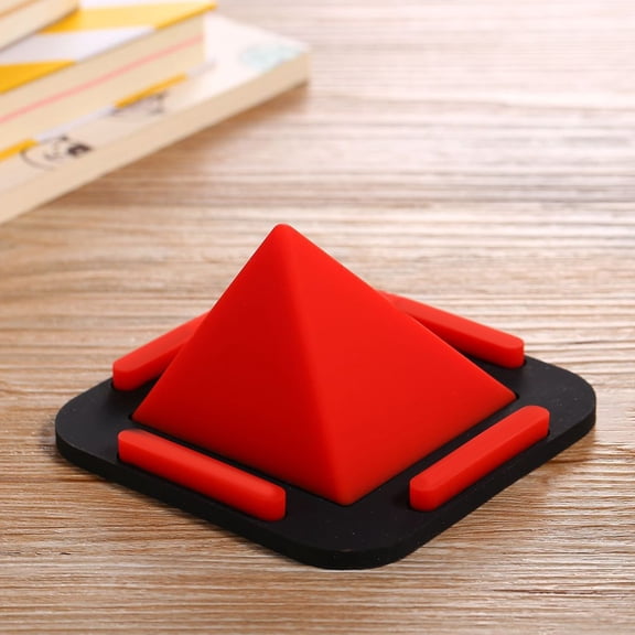 WRITWAA Cell Phone Stand for Desk Pyramid Silicone 1Pcs Red for Smartphone