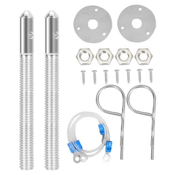 WRITWAA 1Set Quick Release Bumper Clips Silver Aluminum Alloy Car Hood Latches with Universal Fit