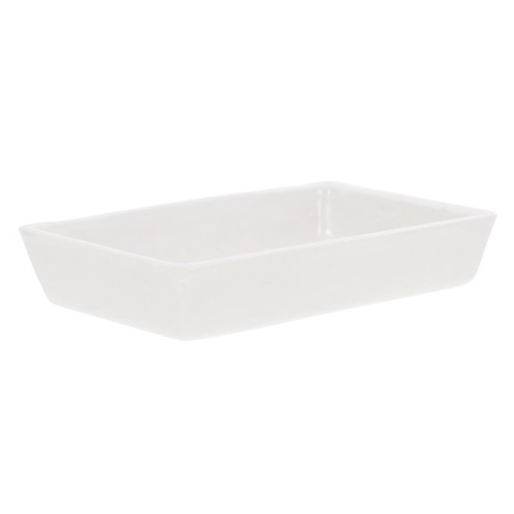 WRITWAA Small Ceramic Tray High Temperature Resistant Ceramic Tray for Experimental Use White 1 Piece