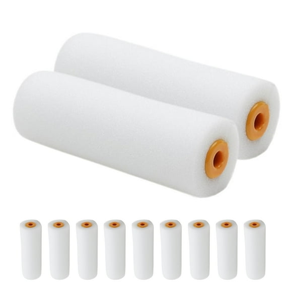 WRITWAA High Density Foam Paint Roller White for Smooth Finish on Various Surfaces 12Pcs