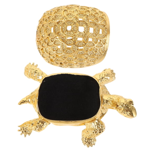 WRITWAA Vintage Golden Alloy Turtle Sculpture Decorative Animal Figurine for Desktop Display