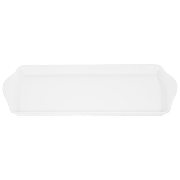 WRITWAA White Rectangle Tray with Handles for Home Food Serving and Snack Storage