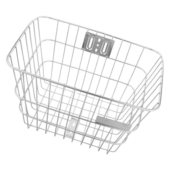 WRITWAA Elegant and Durable Metal Bike Basket, Enhanced Load Capacity, Finely Woven, Silver