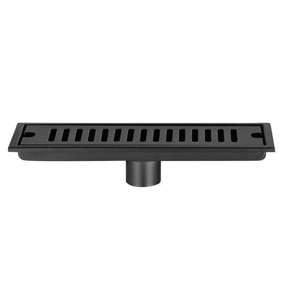 WRITWAA Rectangle Shower Floor Drain Black Stainless Steel Odor-Proof Easy to Install